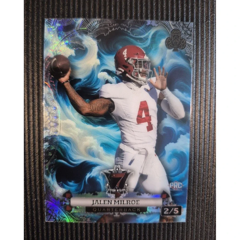 2024‎ Wild Card 7 Card Studs Jalen Milroe #CC7CW-JM Blue Rainbow Foil /5 (PRC)